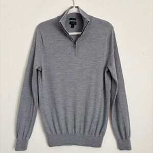 J. Crew 100% Merino Wool 1/4 Zip Baselayer Sz M Slim Fit Skiwear Activewear